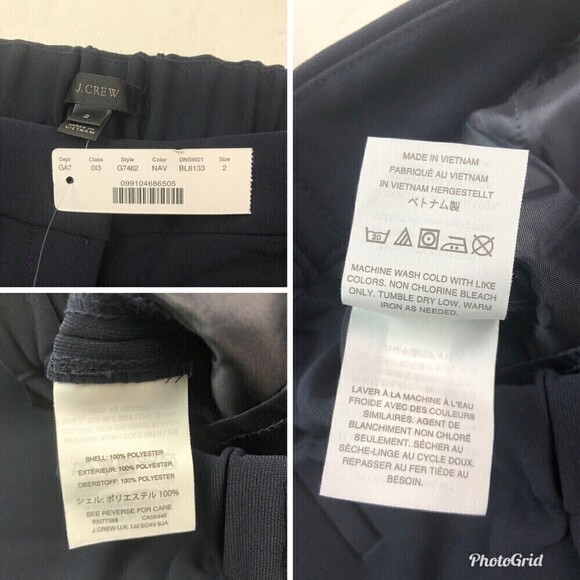 NWT J Crew Pull On Easy Trouser Pants Navy Blue Crepe G7462 size 2 High Rise - Picture 12 of 12